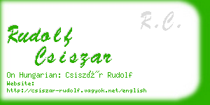 rudolf csiszar business card